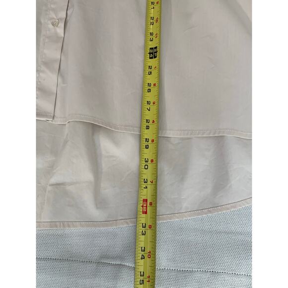 Renuar Gathered Back Big Shirt bone color NWT Size large - Picture 5 of 7